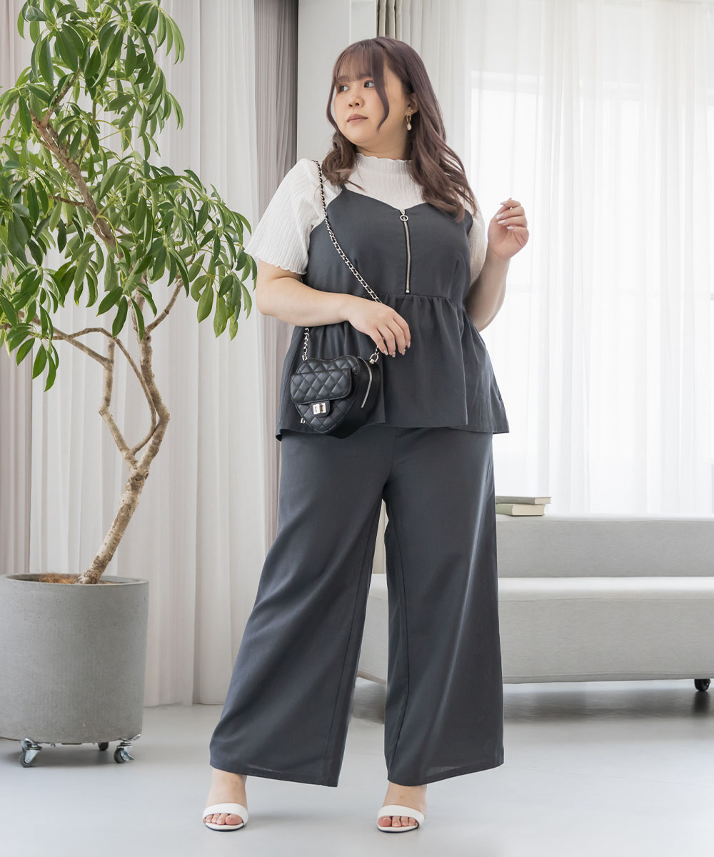 Sustainableギャザーデザインビスチェパンツ　セットアップ Amazon.co.jp: [スナイデル] Sustainaギャザーデザインビスチェ