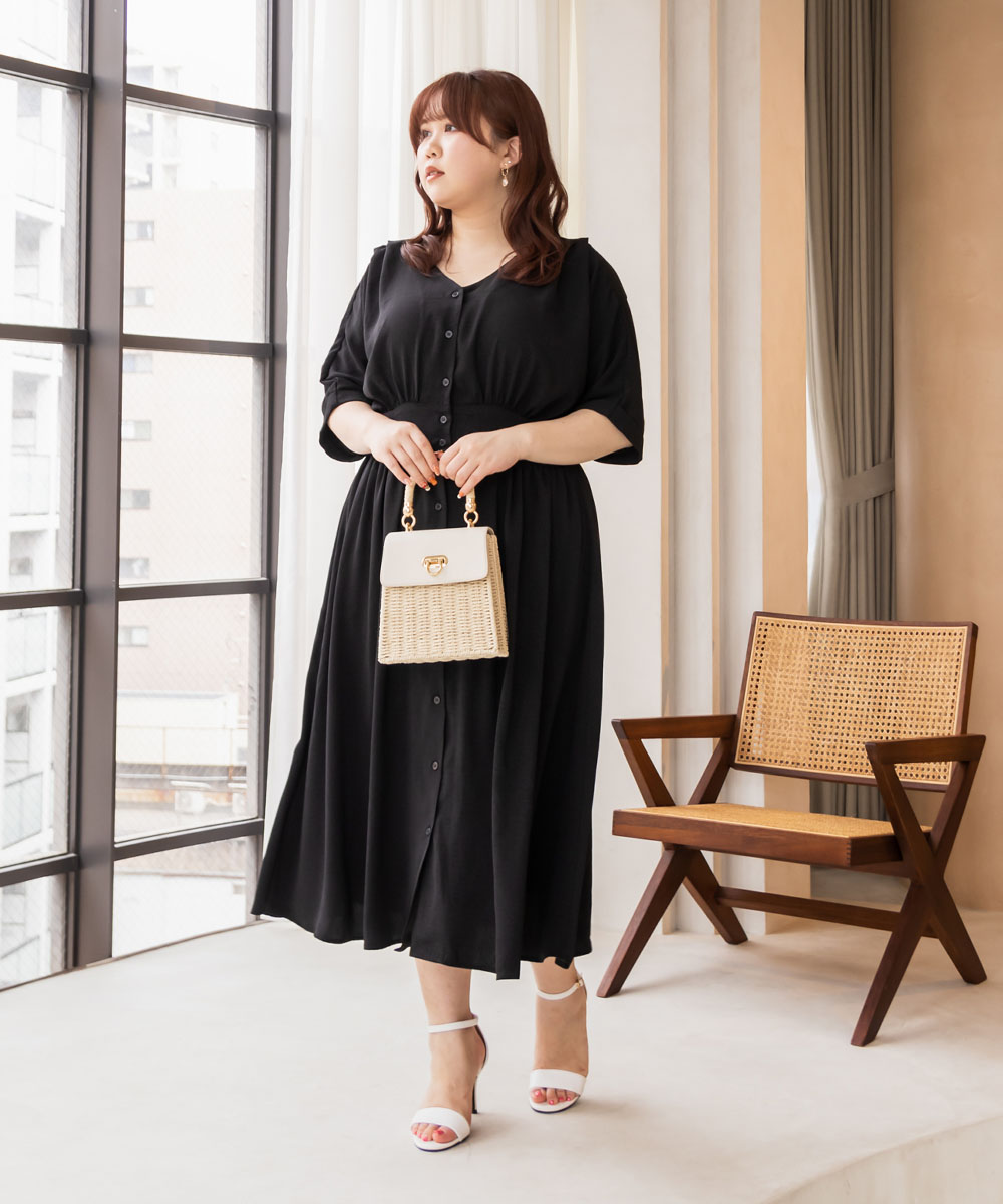 大きいサイズ レディース cletteオリジナル☆バックカシュクール 大きいサイズ レディース cletteオリジナル☆バックカシュクール
