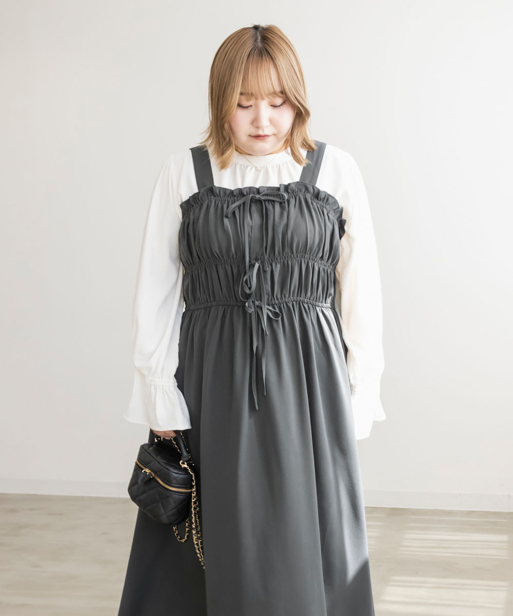 大きいサイズ レディース CLETTEオリジナル☆フロントリボンギャザー