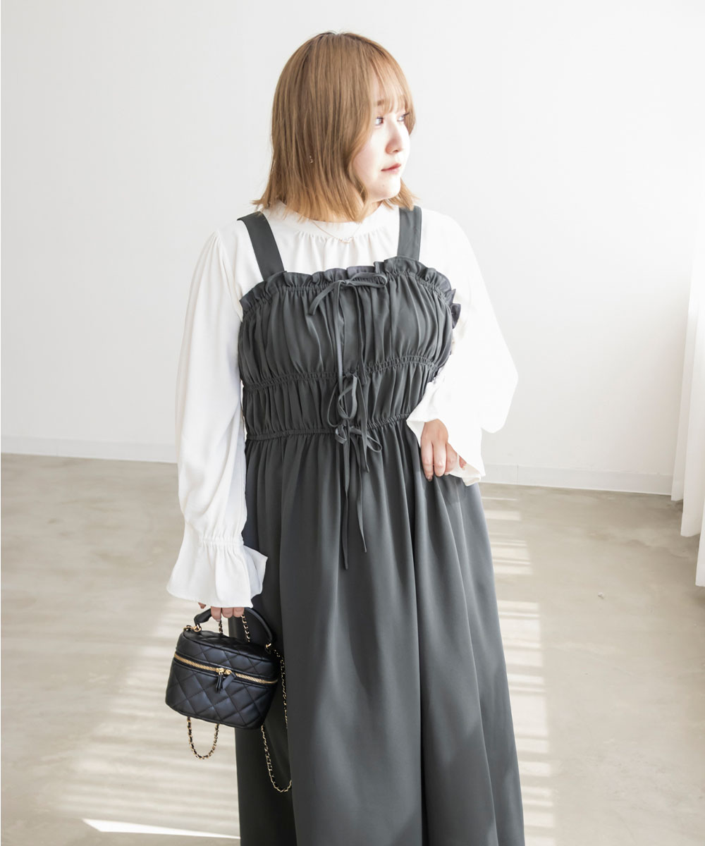 大きいサイズ レディース CLETTEオリジナル☆フロントリボンギャザー