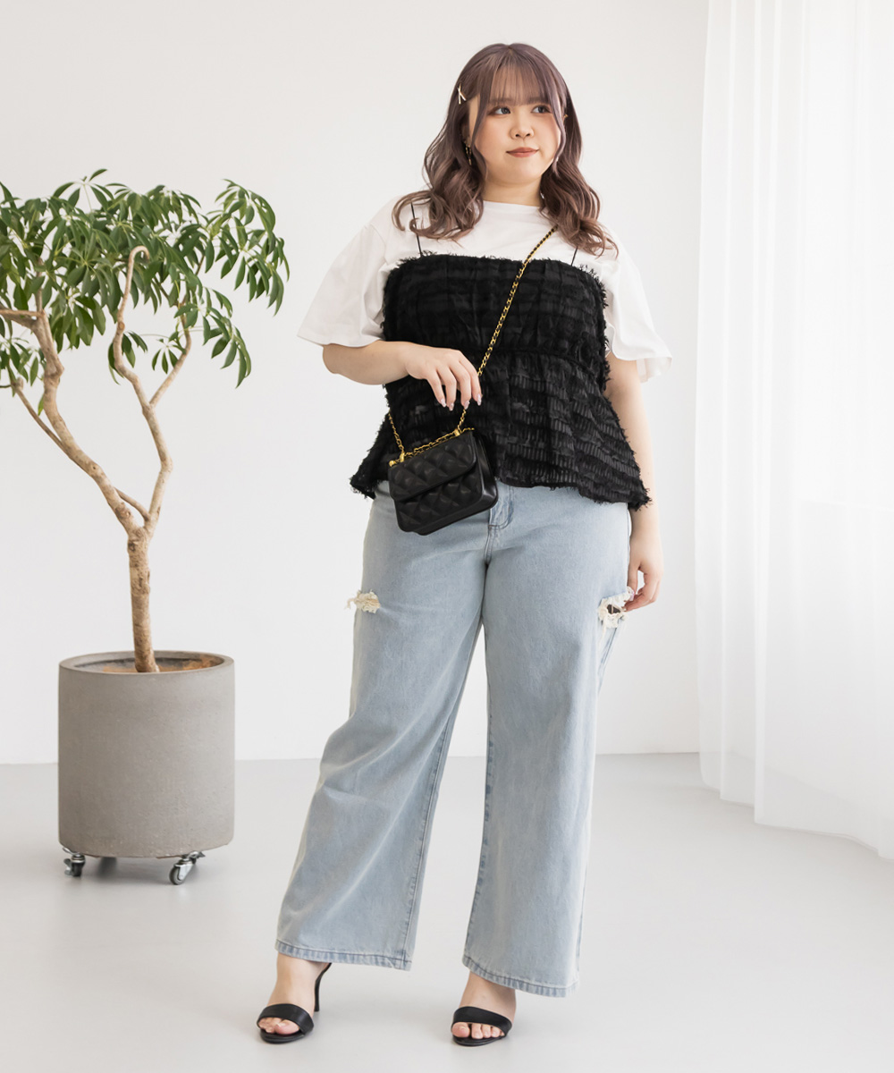 パイピングジャガードビスチェ PUBLIC TOKYO サイドホールジャガードビスチェ レディース