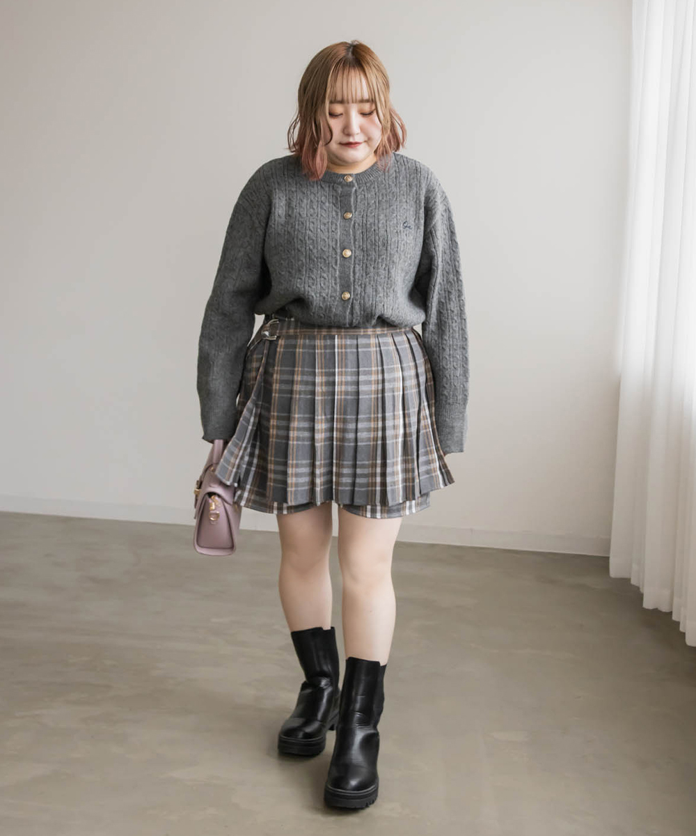 チェック柄ハイウエストショートパンツ [M3970] - レディース