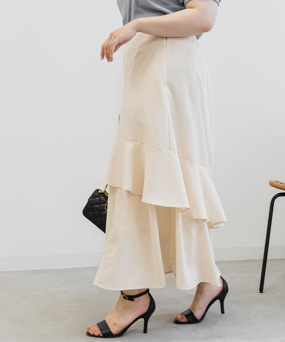 アシンメトリーフリルスカート | Sheglit MiDiom online store