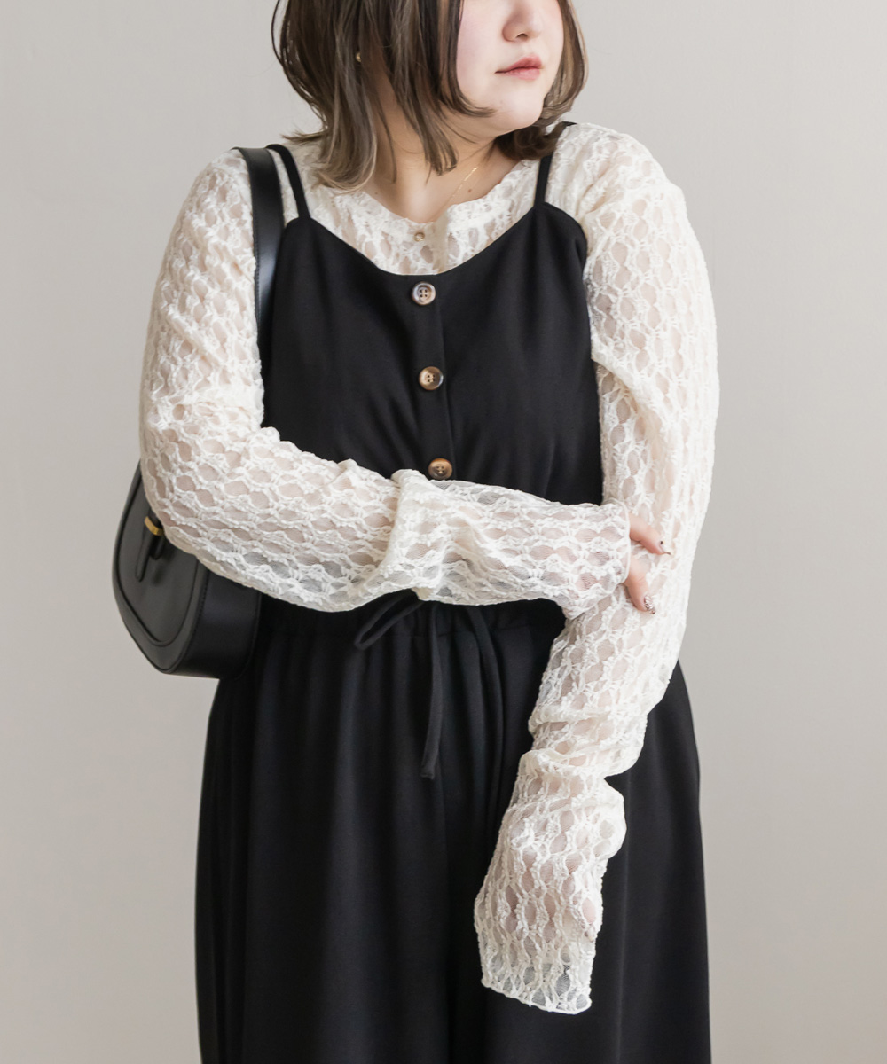 大きいサイズ レディース ボタンデザインサロペット サロペット 大きい