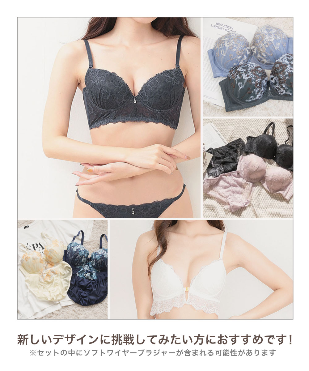 大きいサイズ レディース ブラジャー ショーツ セット 福袋 : 大きい