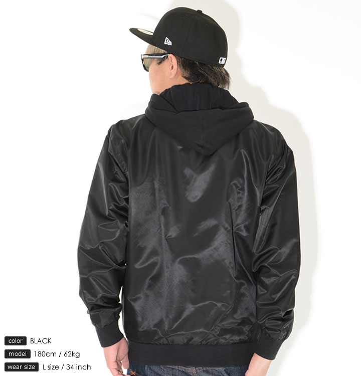 DGK ディージーケー ナイロンジャケット コットンフード 胸ロゴ刺繍