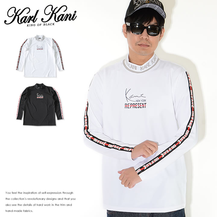 Karl Kani（カールカナイ） ロンT ハイネック アームラインデザイン