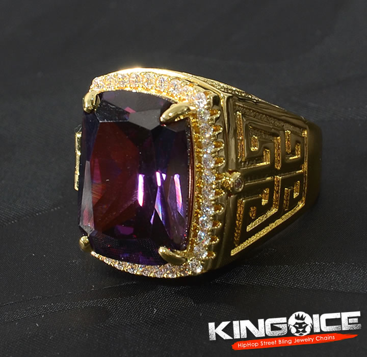 送料関税込【King Ice】Trinity Stone リング☆国内発送(２色) KING ICE キングアイス ゴールドリング ポイズンリング 指輪