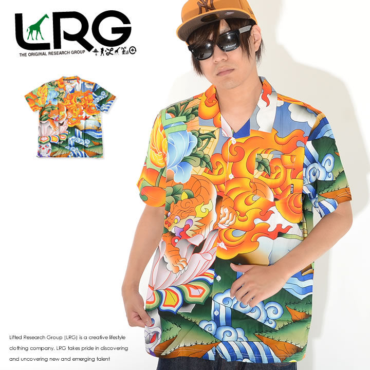 LRG エルアールジー 半袖シャツ 総柄 アジアンデザイン ビッグ