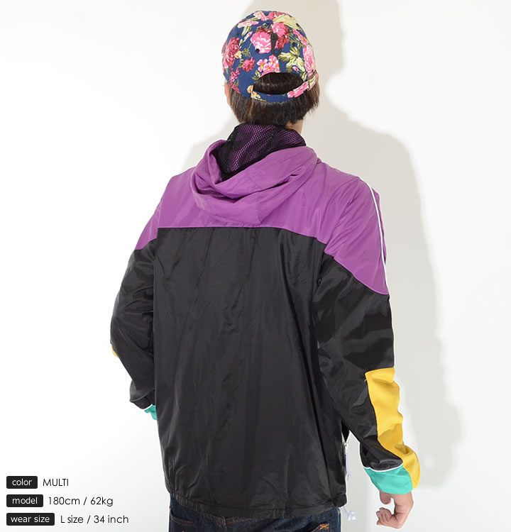 LRG エルアールジー ナイロンジャケット マルチカラー切替 左胸ロゴ 