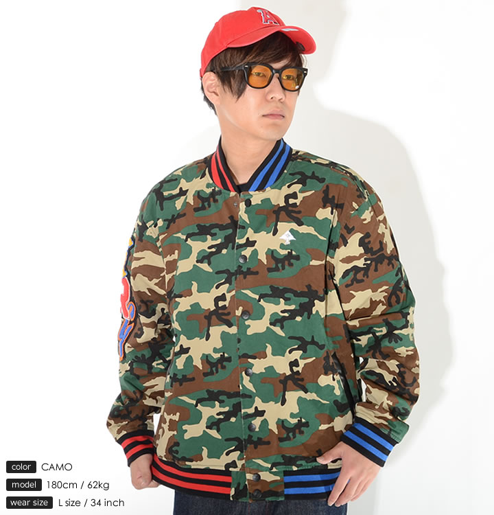 LRG エルアールジー コットンジャケット 総柄 迷彩 左胸ツリーロゴ刺繍