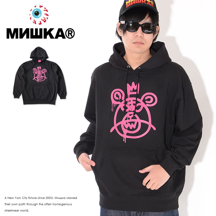 MISHKA ミシカ スウェットパーカー ベアモップ センタープリント