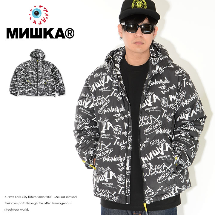 MISHKA ミシカ ダウンジャケット 総柄 グラフィティデザイン (M61000712)