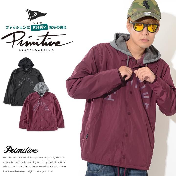 PRIMITIVE プリミティブ コーチジャケット レイヤードフード 同色