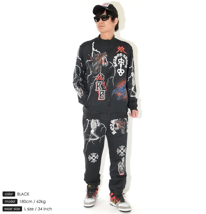 REASON リーズン トラックセットアップ ジャージ 総柄 ドーベルマン