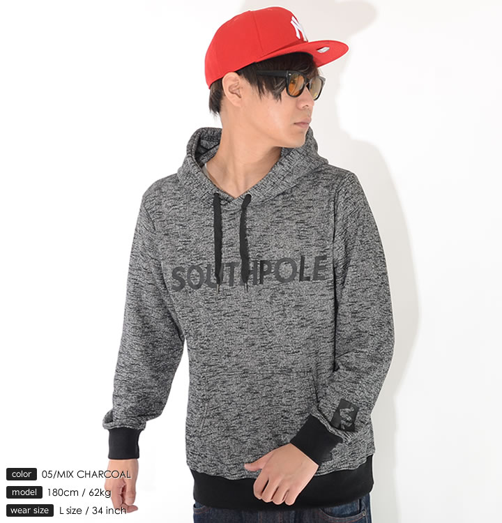 SOUTH POLE（サウスポール） スウェットパーカー 杢柄 ベーシックロゴ 