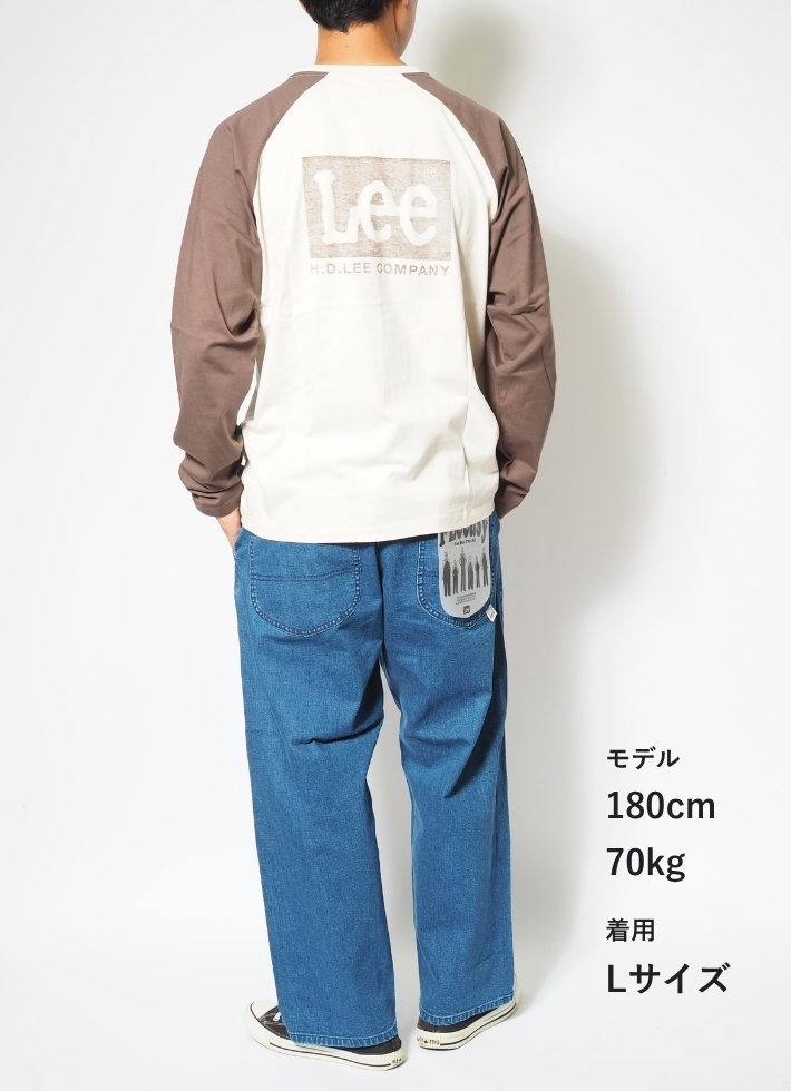 Lee（リー） ロンT 長袖 ラグラン バックプリント かすれロゴ (LT3210