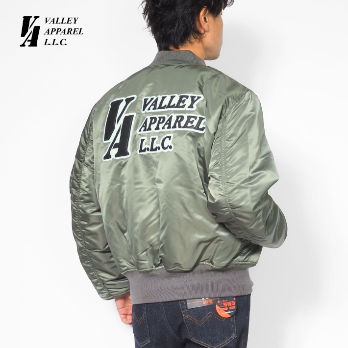 値下げ⭐️ATRIAS MA-1 フライトジャケット　サイズ2 VALLEY APPAREL（バレイアパレル） MA-1 フライトジャケット ロゴ V.A.