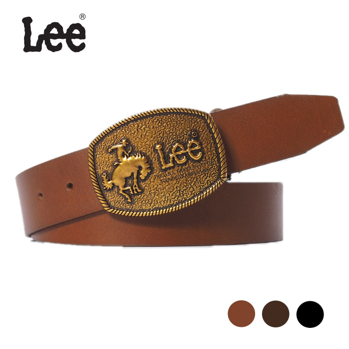 Lee（リー） レザーベルト 38mm 本革 カウボーイ バックル 牛革