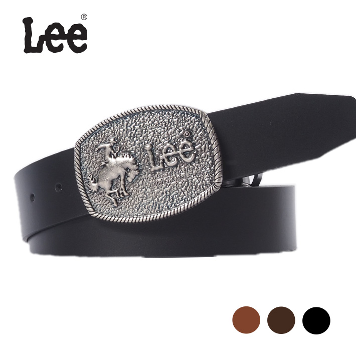 Lee（リー） レザーベルト 38mm 本革 カウボーイ バックル 牛革