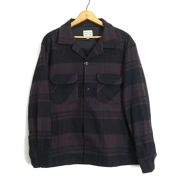 フェローズ Pherrow's [23W-PWS1] ウールチェック オープンカラー CPOシャツ WOOL  CHECK OPEN COLLAR CPO SHIRT 日本製｜cleverwebshop｜03