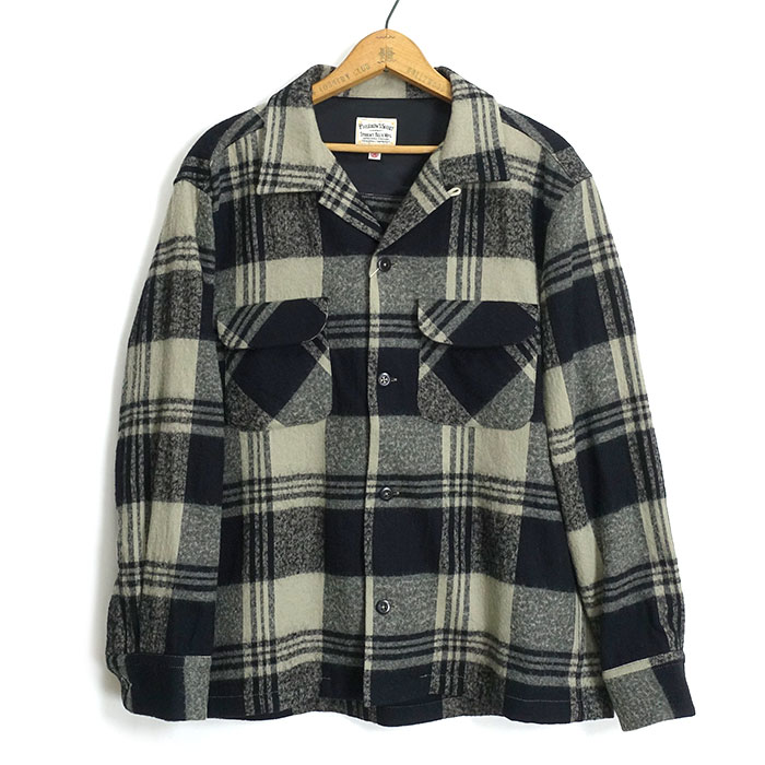 フェローズ Pherrow's [23W-PWS1] ウールチェック オープンカラー CPOシャツ WOOL  CHECK OPEN COLLAR CPO SHIRT 日本製｜cleverwebshop｜02