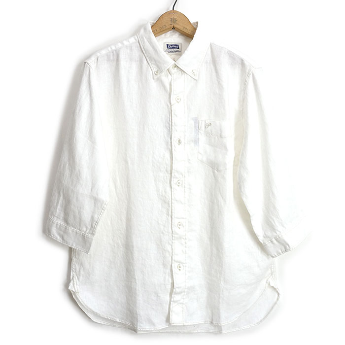 フェローズ Pherrow's [24S-P7BD1] 7分袖 フレンチリネン BDシャツ French linen BD shirt｜cleverwebshop｜02