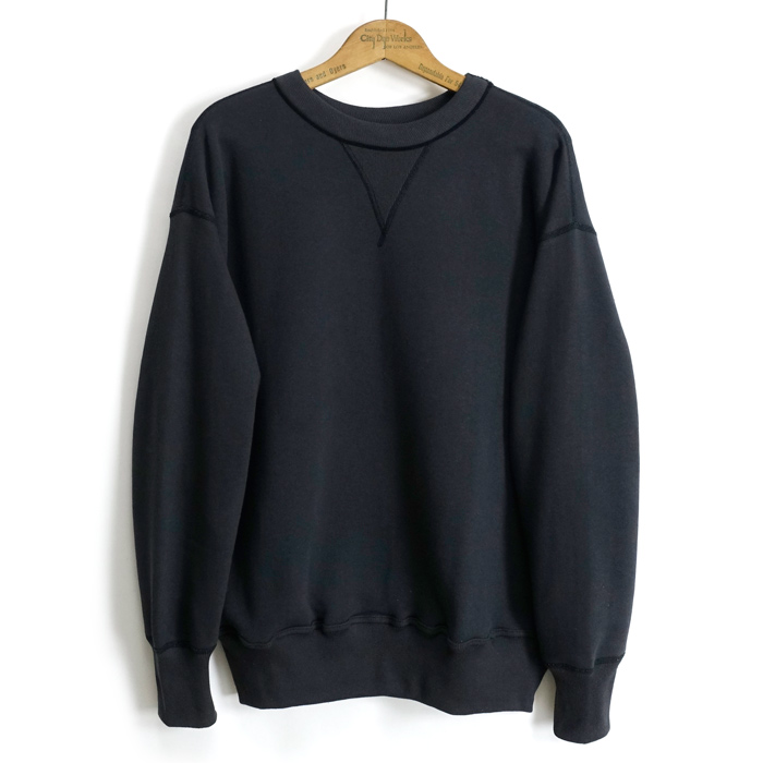 新品 ウエアハウス 401 スウェット BLACK スミクロ 42 L 無地 WAREHOUSE（ウエアハウス） [401] 両V セットイン クルースウェット