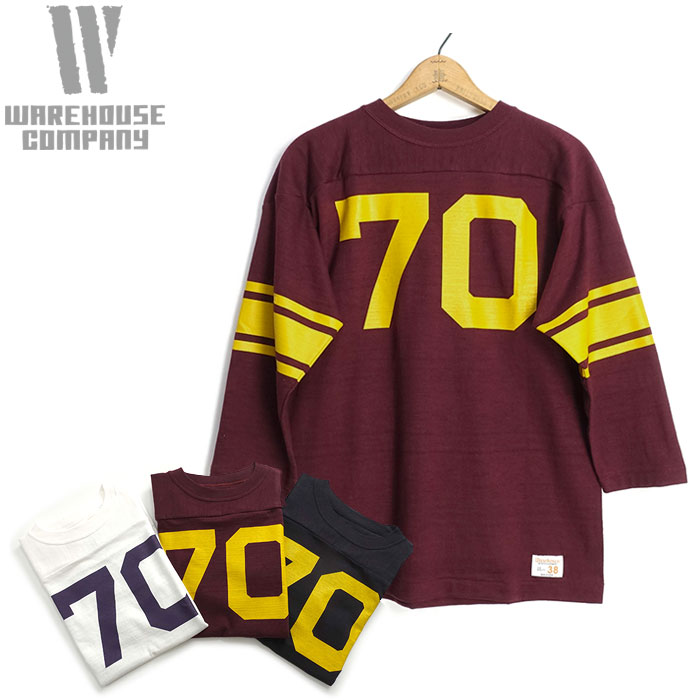 WAREHOUSE（ウエアハウス） [4063NO70] 7分袖 フットボールTシャツ 