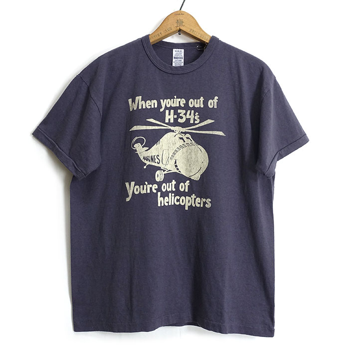 [メール便可]ウエアハウス WAREHOUSE [4064HELI] セコハン 半袖 Tシャツ "HELICOPTERS" 日本製｜cleverwebshop｜03