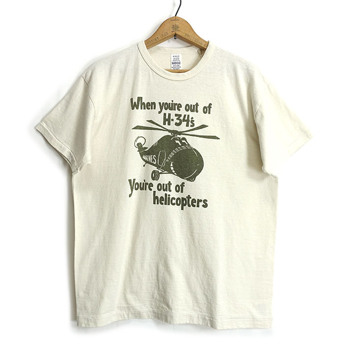 [メール便可]ウエアハウス WAREHOUSE [4064HELI] セコハン 半袖 Tシャツ "HELICOPTERS" 日本製｜cleverwebshop｜02