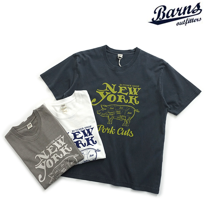 バーンズ BARNS 吊り 天竺 ポケット 裁ち身 変形 プリント Shark レディースサイズ br-5928f BARNS OUTFITTERS [メール便可]バーンズ [BR-24306] 半袖