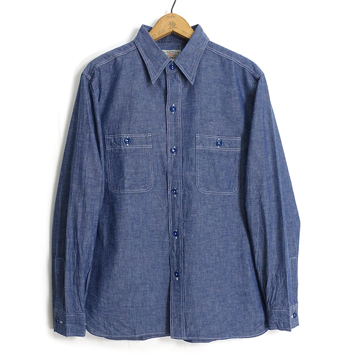 バズリクソンズ BuzzRickson's [BR25995] 長袖 ブルー シャンブレー ワークシャツ BLUE CHAMBRAY L/S WORK SHIRT 日本製