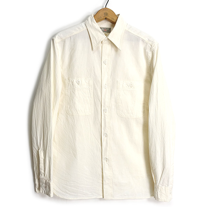 バズリクソンズ BuzzRickson's [BR25996] 長袖 ホワイト シャンブレー ワークシャツ WHITE CHAMBRAY L/S WORK SHIRT 日本製