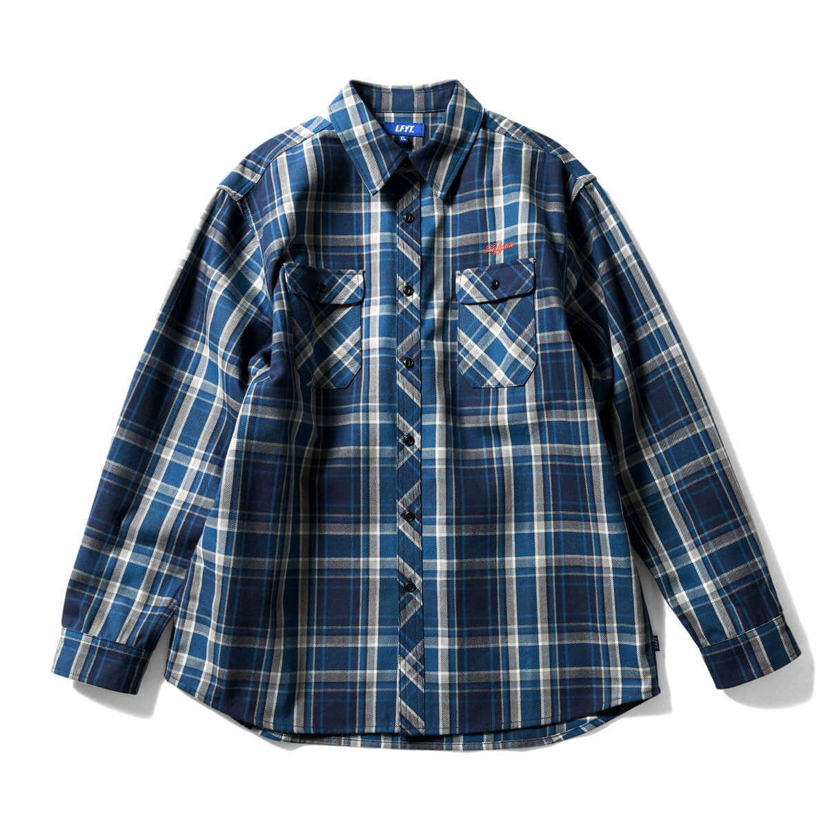 LFYT エルエフワイティー CLASSIC HEAVY WEIGHT FLANNEL SHIRT フランネルシャツ LA220202 BLUE ブルー