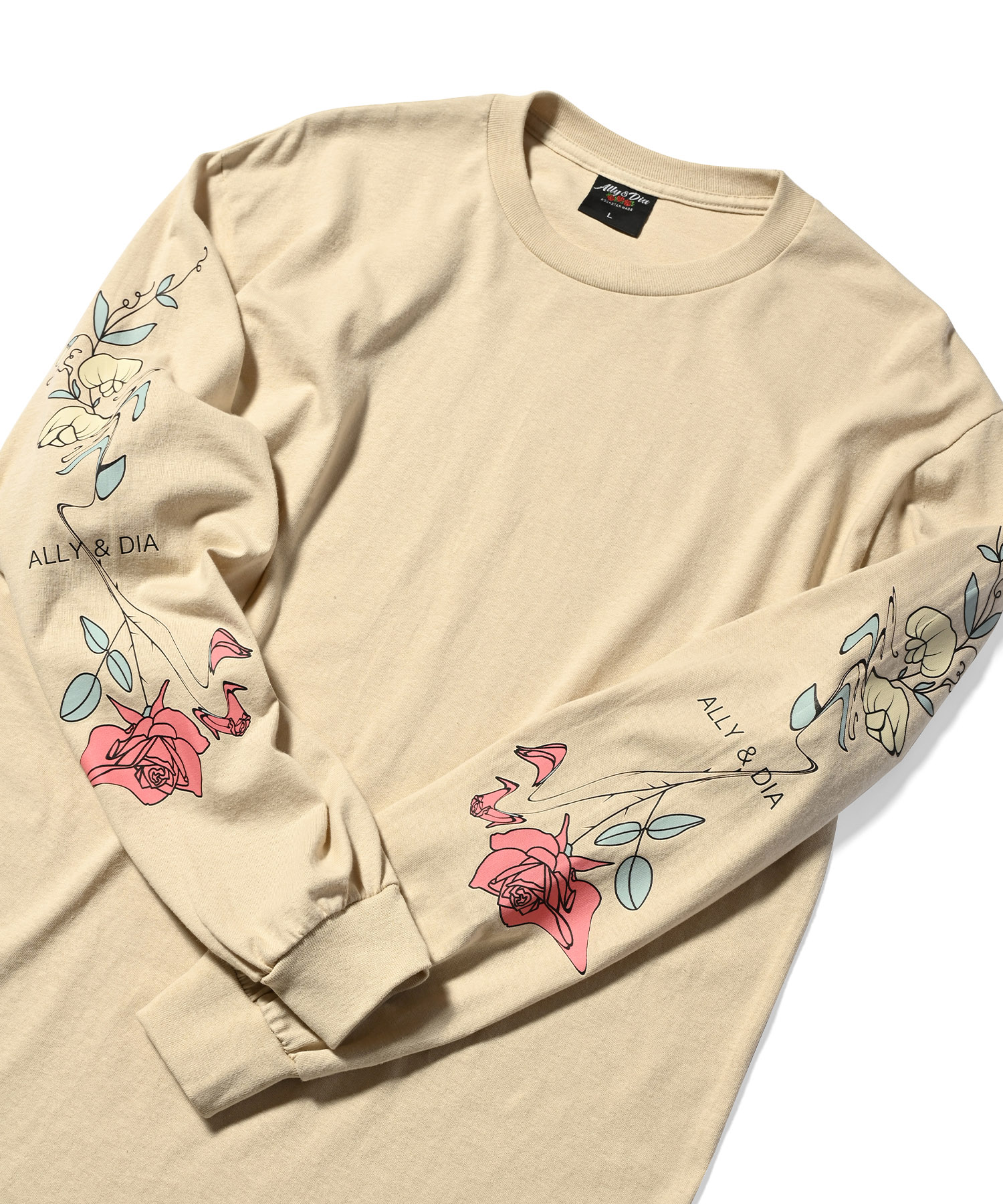 Ally＆Dia アリーアンドダイア 長袖Tシャツ Tシャツ ロンT プリント ストリート ヒップホップ ロック バンド アーティスト ブランド DC ROSE L/S Tee AD23AW002｜clickstarwaks｜06