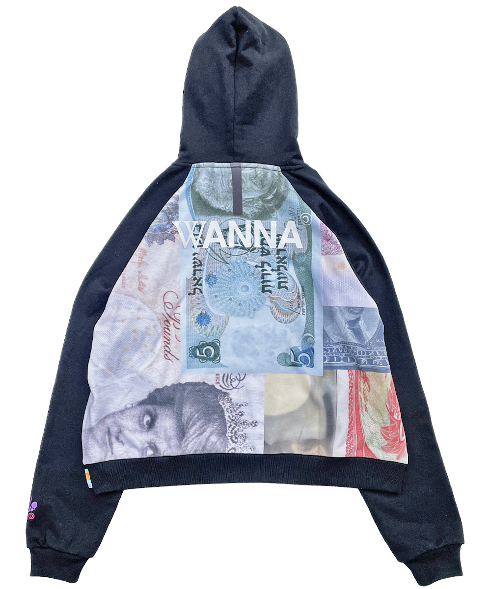 WANNA ワナ ロゴ プリント ストリート ヒップホップ ラッパー ダンサー アメカジ ミリタリー ブランド xxxx FRB PAPER HOODIE  プルオーバーパーカー WA23311｜clickstarwaks｜06