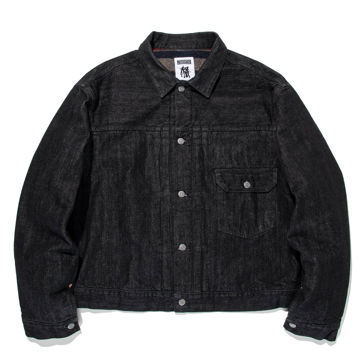 RECOGNIZE レコナイズ デニムジャケット ストリート ヒップホップ ラッパー ダンサー カジュアル ブランド BLANKET LINED BLACK DENIM JACKET RCG242-BLBDJ