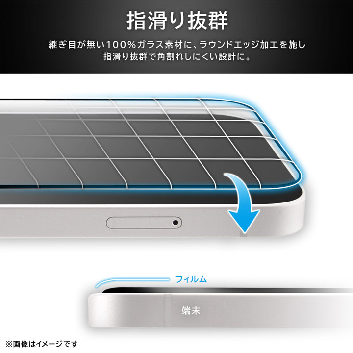 iPhone17e/16e iPhone14 13 13Pro ガラスフィルム 光沢 全面保護 硬度