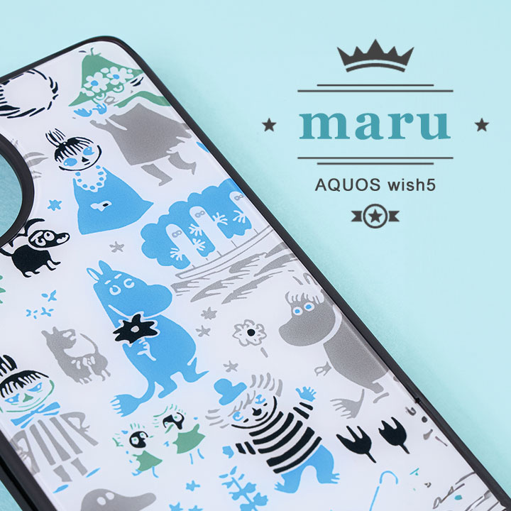 AQUOS wish5 かわいい キャラクター ケース 耐衝撃 ムーミン おしゃれ