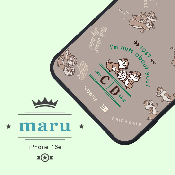 iPhone17e/16e ディズニー maru 衝撃吸収 バンパー ハイブリッドケース