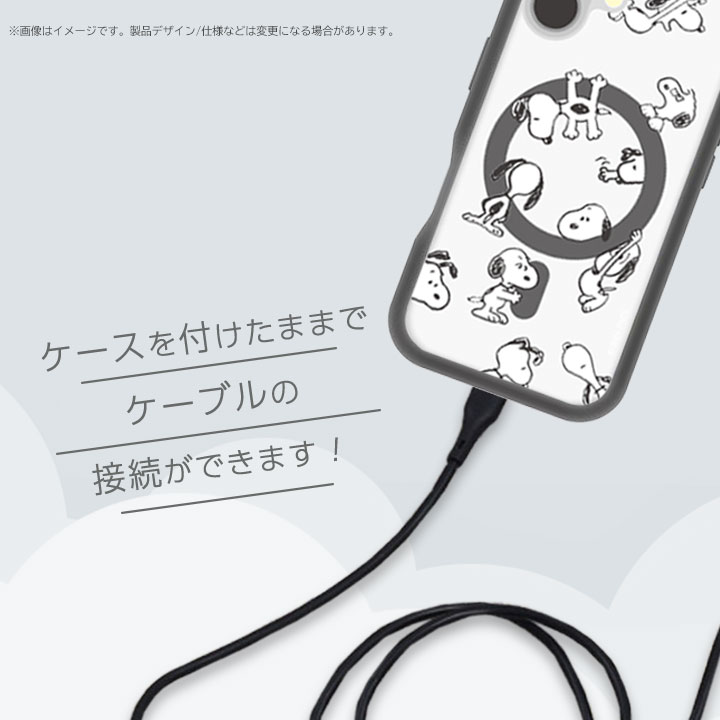 iPhone16 MagSafe対応プランプフレームケース スヌーピー SNOOPY