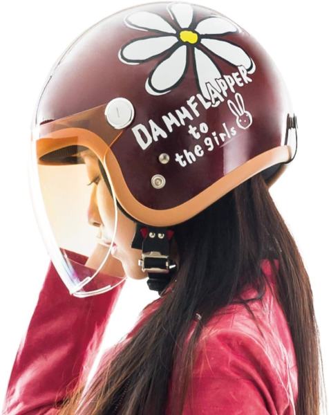 フラワージェット　ヘルメット　ピンク　57〜58センチ SUNUP製 ジェットヘルメットFLOWER PINK レディースサイズ フリー(57