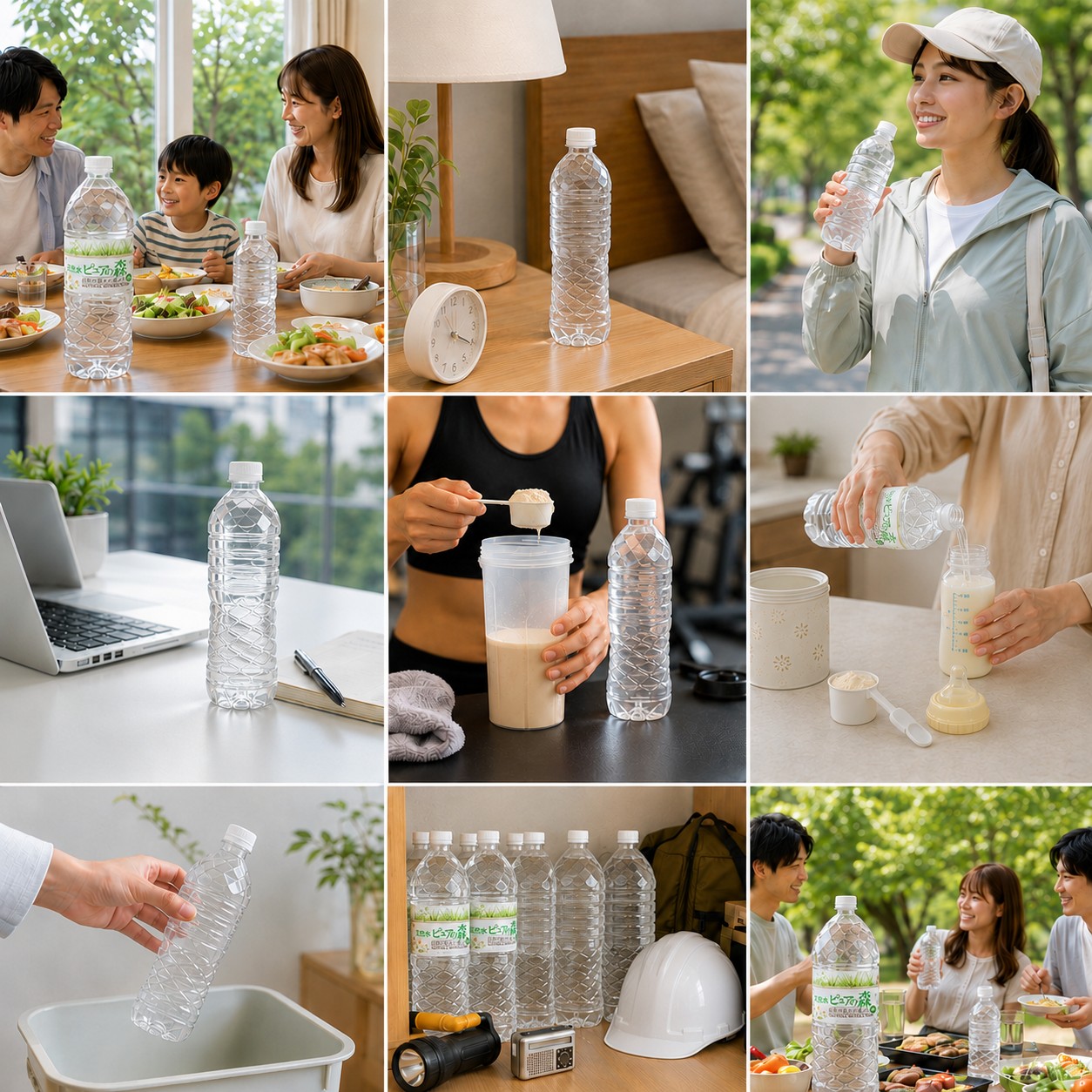 ラベルレス 国産 ミネラルウォーター ピュアの森 2000ml 6本×2箱 計12