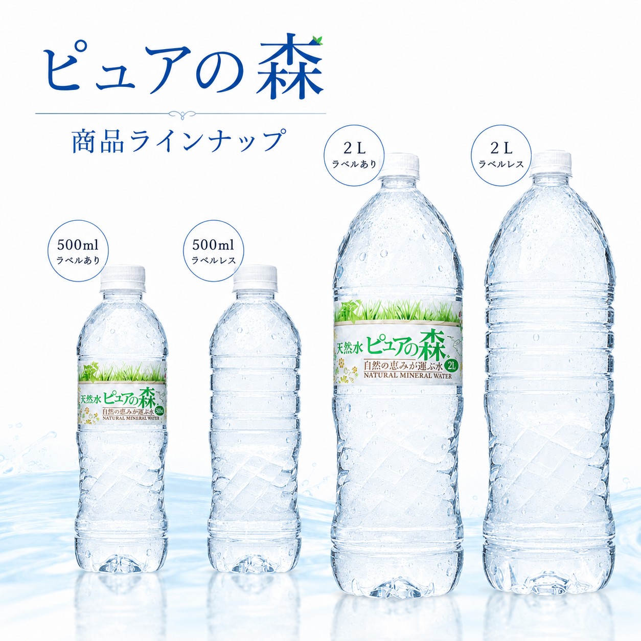限定特価 国産 ミネラルウォーター ピュアの森 500ml 24本×2箱 計48本
