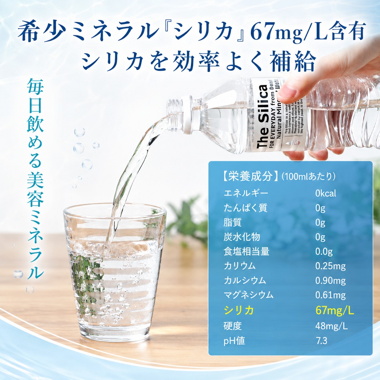 送料無料 国産 シリカ水 The Silica ラベルレス 500ml 48本 ザシリカ