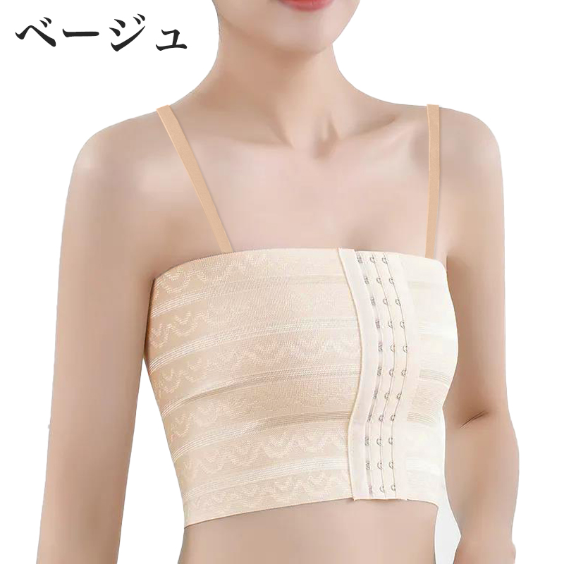 ナベシャツ 胸つぶし 3段ホック式 なべシャツ タンクトップ ゴム  胸潰し バスト押さえ  むねつぶし 大きいサイズ 小さいサイズ 和装 インナー 下着 |  | 01