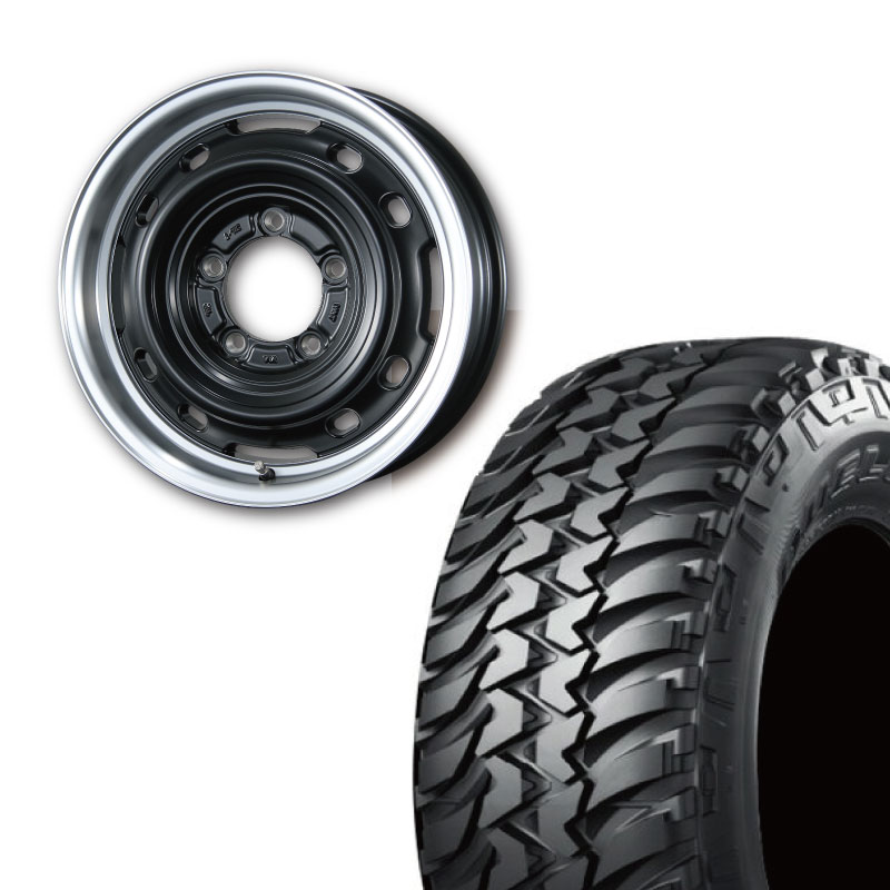 DUELER 185/85R16 BRIDGESTONE M/T 674 BL(ブラックレター)&UNIONRIM