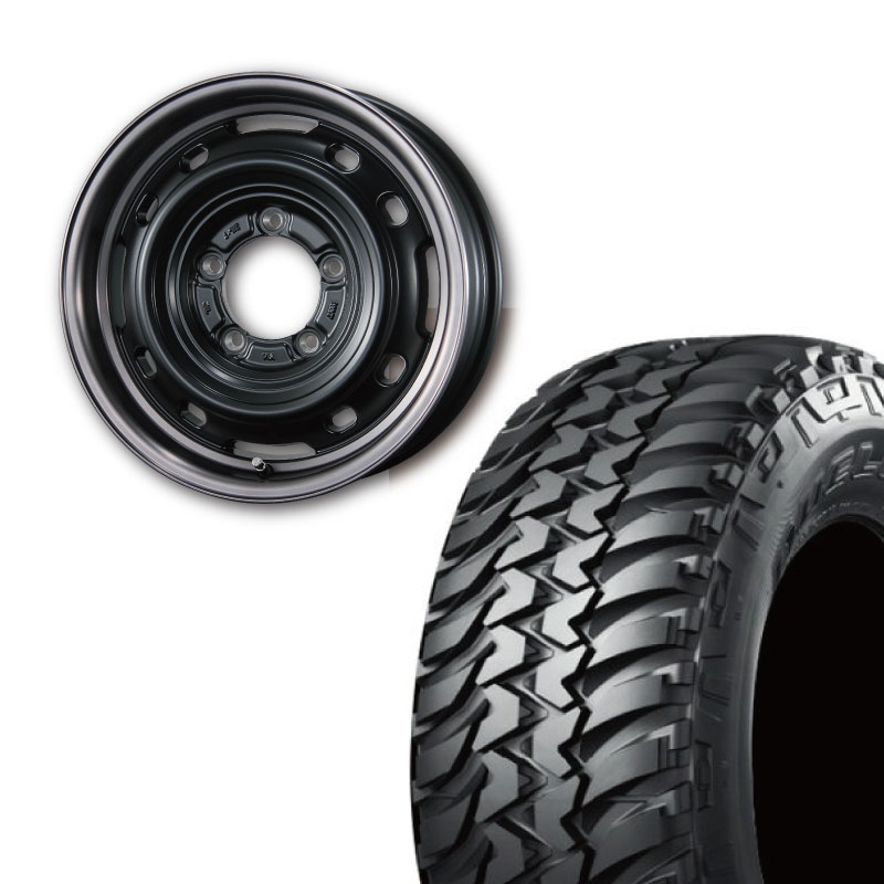DUELER 185/85R16 BRIDGESTONE M/T 674 BL(ブラックレター)&UNIONRIM