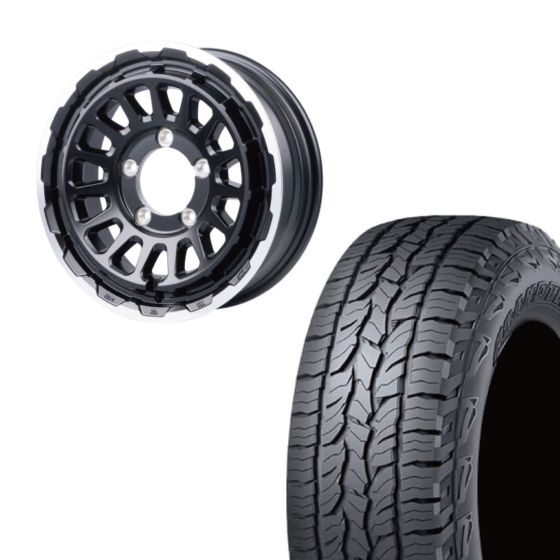 GRANDTREK 215/70R16 DUNLOP AT5 BL(ブラックレター)&UNIONRIM HR 16